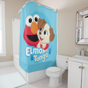 Sesame Street Elmo & Tango Badge Shower Curtain