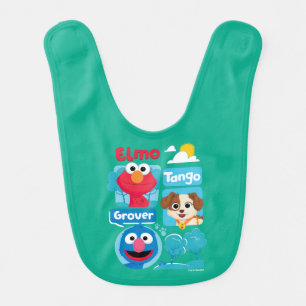 Sesame Street   Elmo, Tango, & Grover Park Graphic Baby Bib