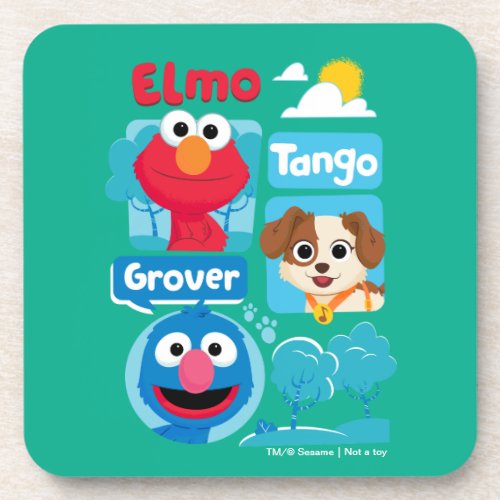 Sesame Street  Elmo Tango  Grover Park Graphic Beverage Coaster