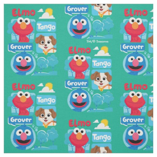 Sesame Street | Elmo, Tango, & Grover Park Graphic Fabric