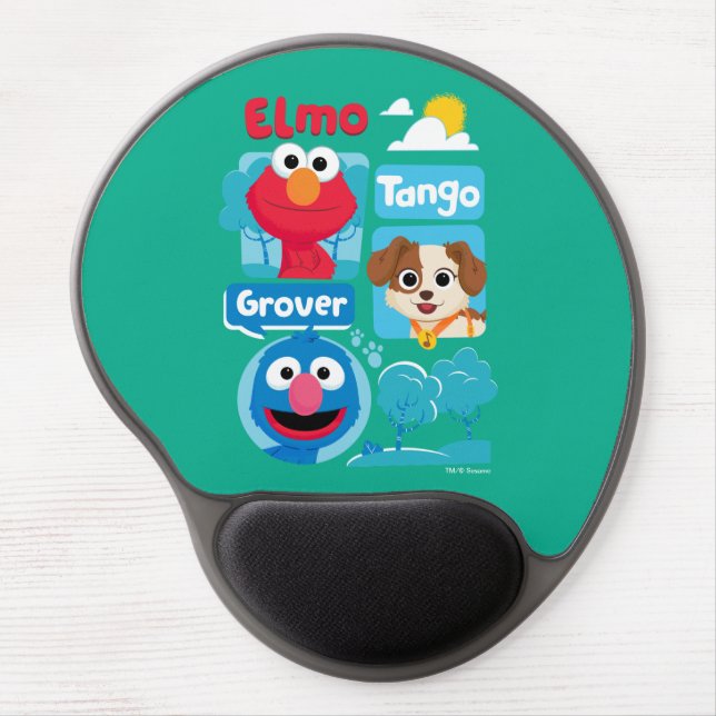 Sesame Street | Elmo, Tango, & Grover Park Graphic Gel Mouse Pad (Front)