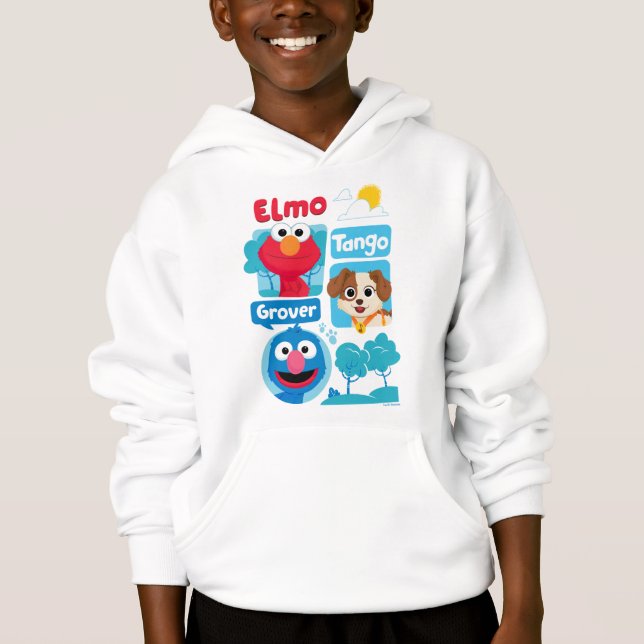 Sesame Street | Elmo, Tango, & Grover Park Graphic Hoodie (Front)