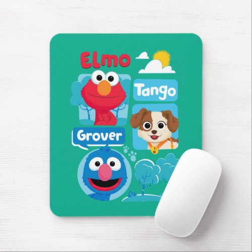 Sesame Street  Elmo Tango  Grover Park Graphic Mouse Pad