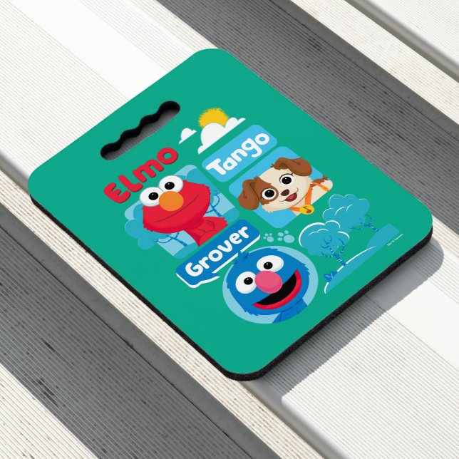 Sesame Street | Elmo, Tango, & Grover Park Graphic Seat Cushion (In Situ)