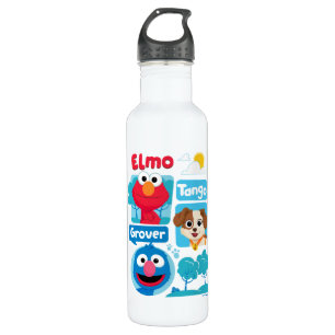Sesame Street   Elmo, Tango, & Grover Park Graphic Stainless Steel Water Bottle