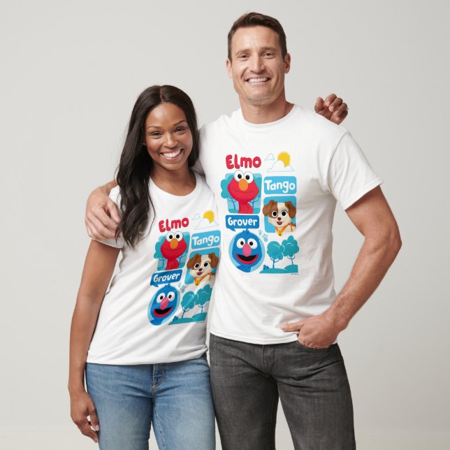 Sesame Street | Elmo, Tango, & Grover Park Graphic T-Shirt (Unisex)