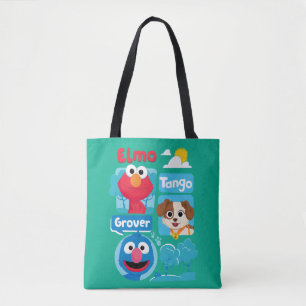 Sesame Street Elmo, Tango, & Grover Park Graphic Tote Bag