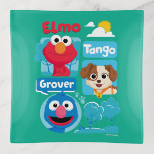 Sesame Street   Elmo, Tango, & Grover Park Graphic Trinket Tray