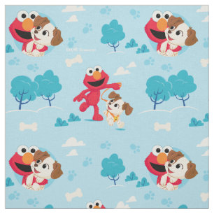 Sesame Street Elmo & Tango Pattern Fabric