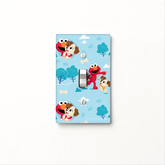 Sesame Street | Elmo & Tango Pattern Light Switch Cover (In Situ)