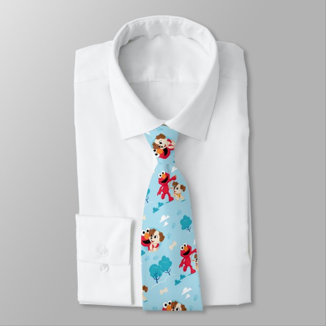 Sesame Street | Elmo & Tango Pattern Neck Tie (Tied)