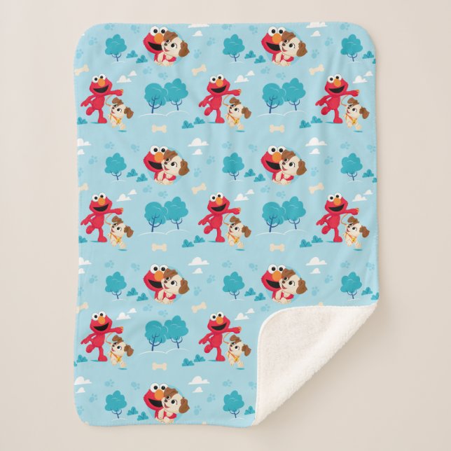 Sesame Street | Elmo & Tango Pattern Sherpa Blanket (Front)