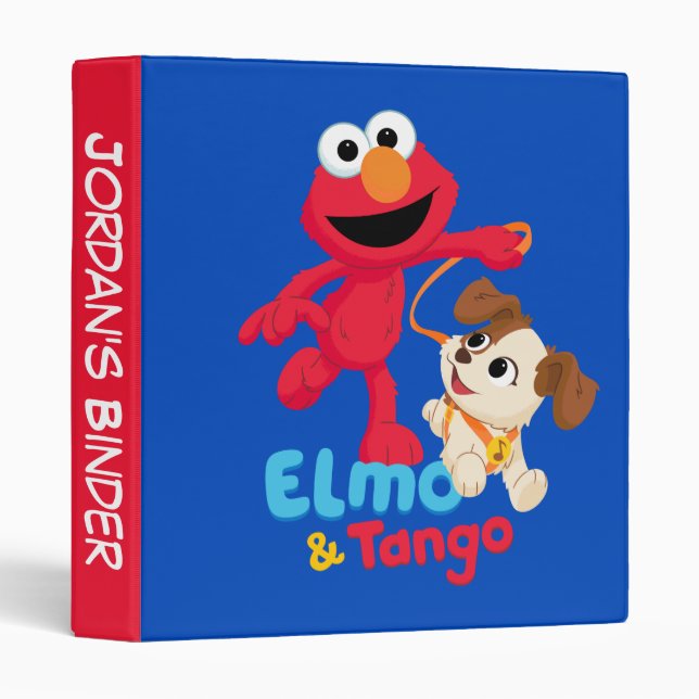 Sesame Street | Elmo & Tango Running 3 Ring Binder (Front/Spine)
