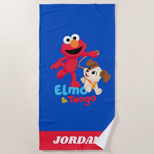Sesame Street | Elmo & Tango Running Beach Towel (Front)