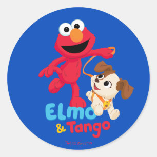 Sesame Street   Elmo & Tango Running Classic Round Sticker