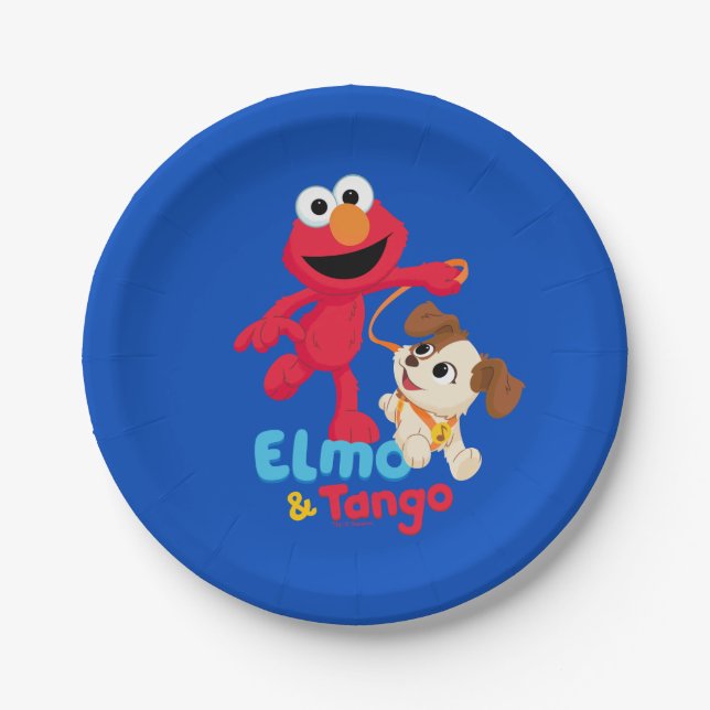 Sesame Street | Elmo & Tango Running Paper Plates (Front)