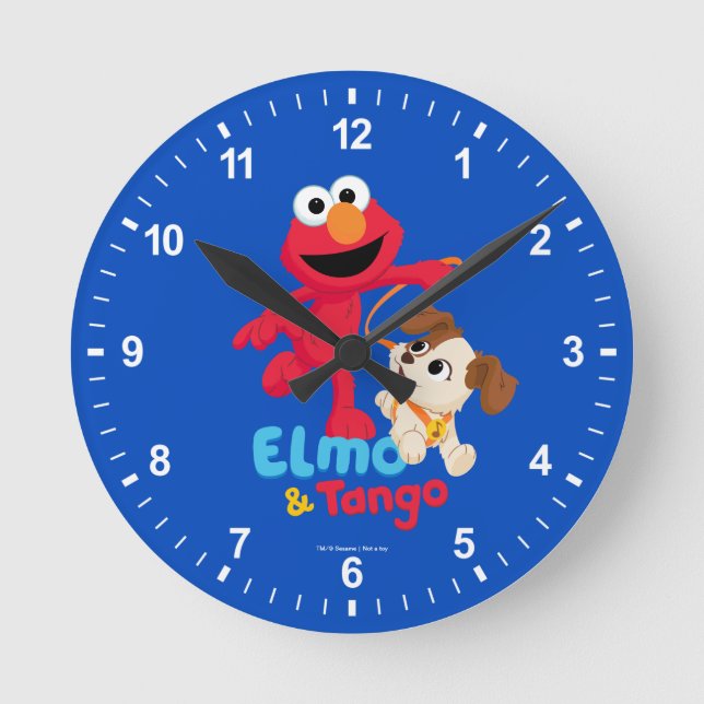 Sesame Street | Elmo & Tango Running Round Clock (Front)