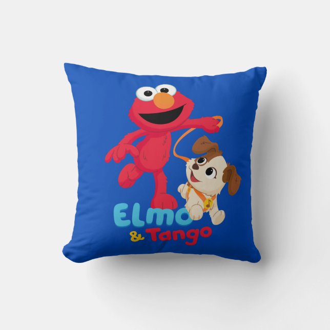 Sesame Street | Elmo & Tango Running Throw Pillow (Front)