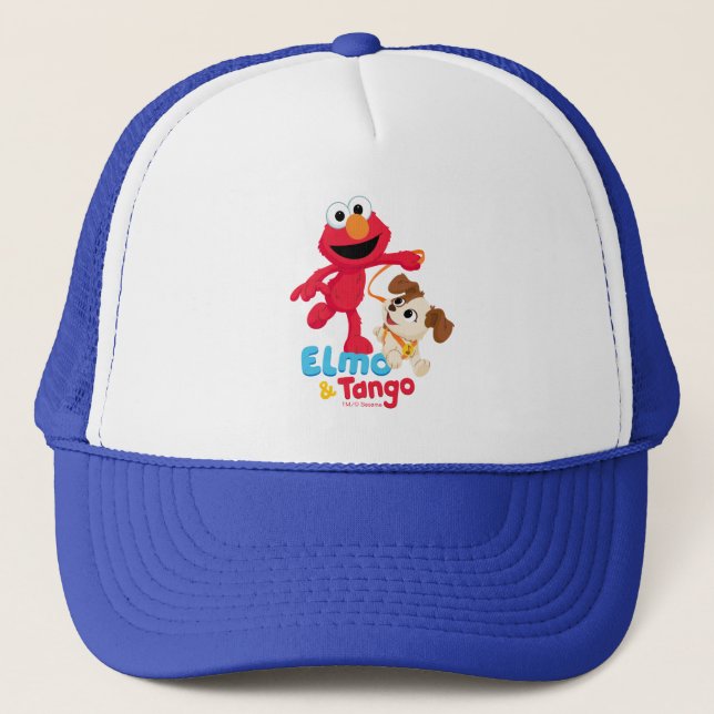 Sesame Street | Elmo & Tango Running Trucker Hat (Front)