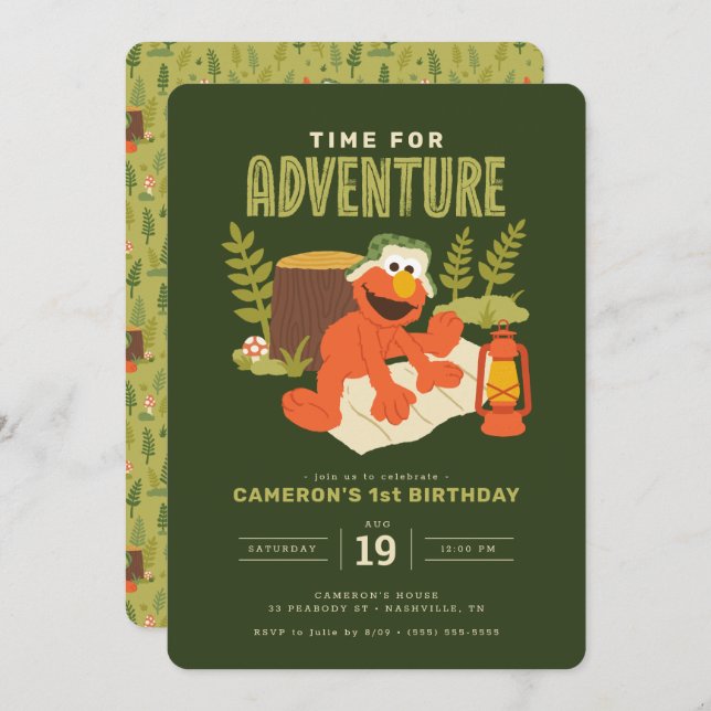 Sesame Street - Elmo | Time for Adventure Invitation (Front/Back)