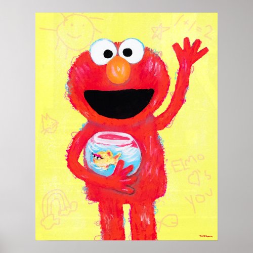 Sesame Street  Elmo with Goldfish Poster