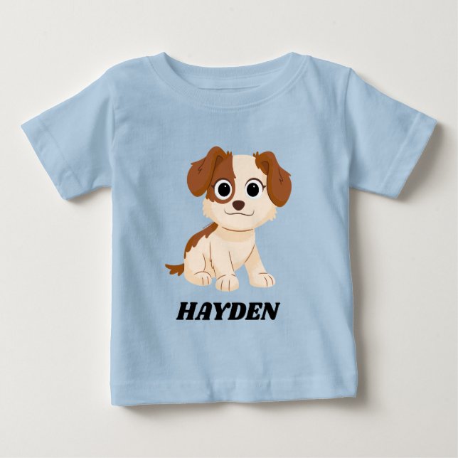 Sesame Street | Elmo's Puppy Tango | Add Your Name Baby T-Shirt (Front)