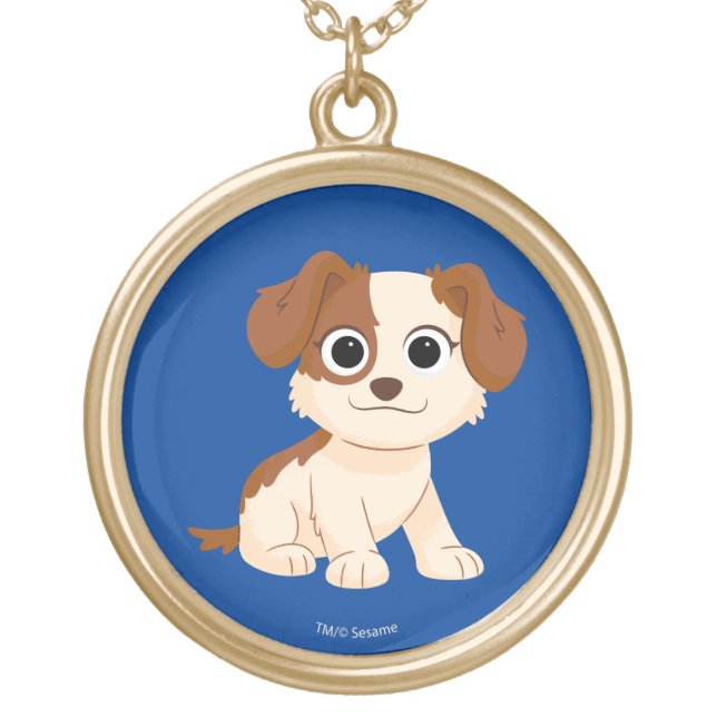 Sesame Street | Elmo's Puppy Tango Gold Plated Necklace (Front)