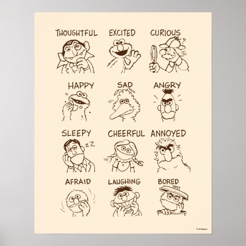 Sesame Street  Emotions  Feelings Poster