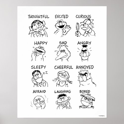 Sesame Street  Emotions  Feelings Poster