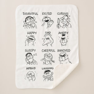Sesame Street Emotions & Feelings Sherpa Blanket