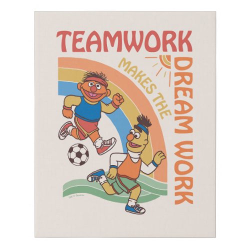 Sesame Street  Ernie  Bert Teamwork Faux Canvas Print