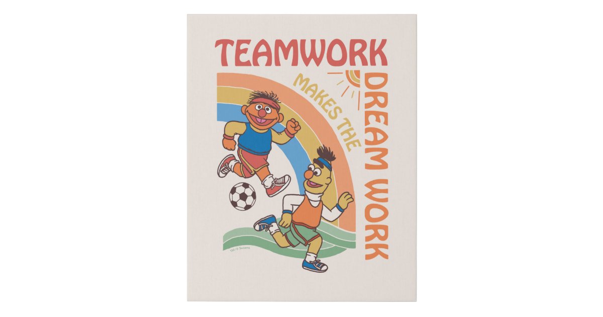 Sesame Street | Ernie & Bert Teamwork Faux Canvas Print | Zazzle