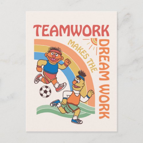 Sesame Street  Ernie  Bert Teamwork Postcard