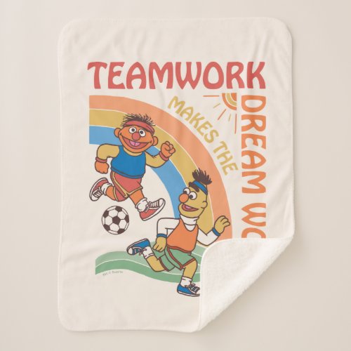 Sesame Street  Ernie  Bert Teamwork Sherpa Blanket