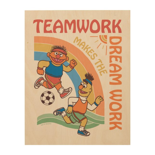 Sesame Street | Ernie & Bert Teamwork Wood Wall Art (Front)