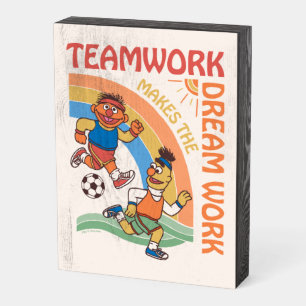 Sesame Street Ernie & Bert Teamwork Wooden Box Sign