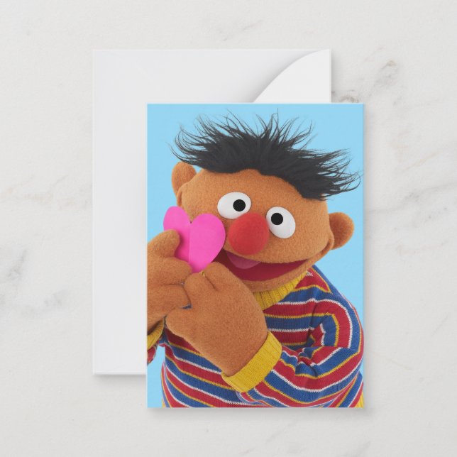 Sesame Street | Ernie Valentine Heart Note Card (Front)
