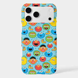 Sesame Street Faces Pattern on Blue iPhone 17 Pro Max Case