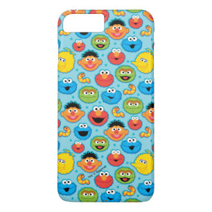 Sesame Street Faces Pattern on Blue iPhone 8 Plus/7 Plus Case
