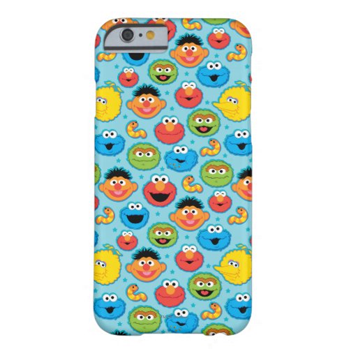 Sesame Street Faces Pattern on Blue Barely There iPhone 6 Case