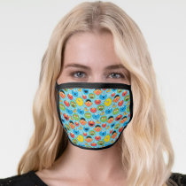 Sesame Street Faces Pattern on Blue Face Mask