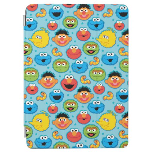 Sesame Street Faces Pattern on Blue iPad Air Cover