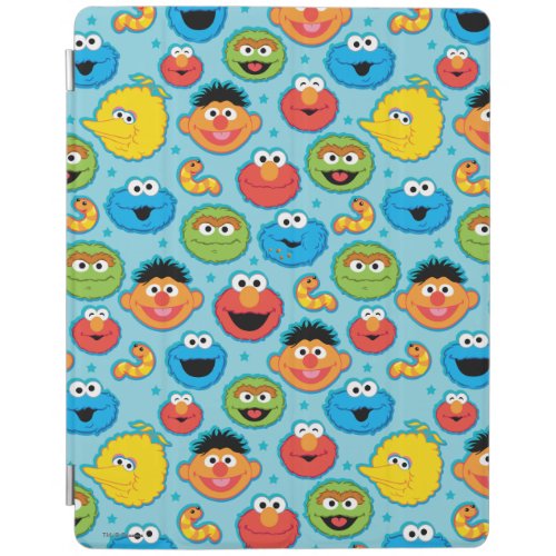 Sesame Street Faces Pattern on Blue iPad Smart Cover