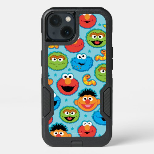 Sesame Street Faces Pattern on Blue iPhone 13 Case