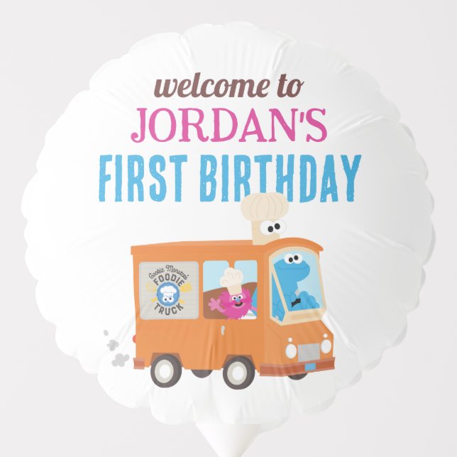 Sesame Street Foodie Truck Birthday Balloon (Front)