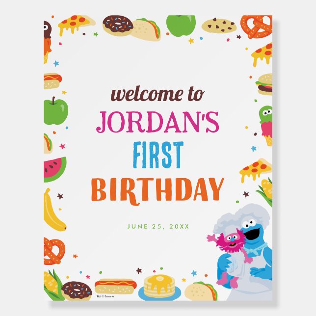 Sesame Street Foodie Truck Birthday Sign (Front)