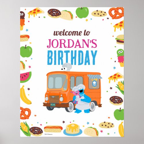 Sesame Street Foodie Truck Birthday Sign