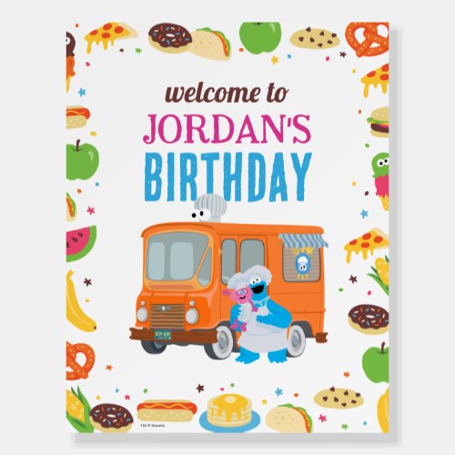 Sesame Street Foodie Truck Birthday Sign