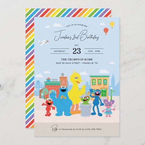 Sesame Street Friends Kids Birthday Invitation