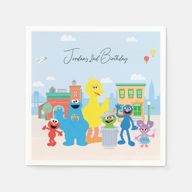 Sesame Street Friends Kids Birthday Napkins (Front)